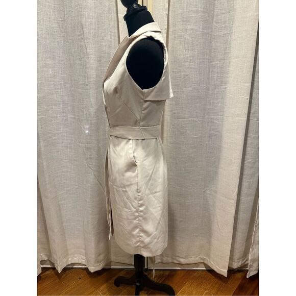 Banana Republic Factory Sleeveless Trenchcoat Dress in Off White/Stone Sz 2P - Picture 6 of 17